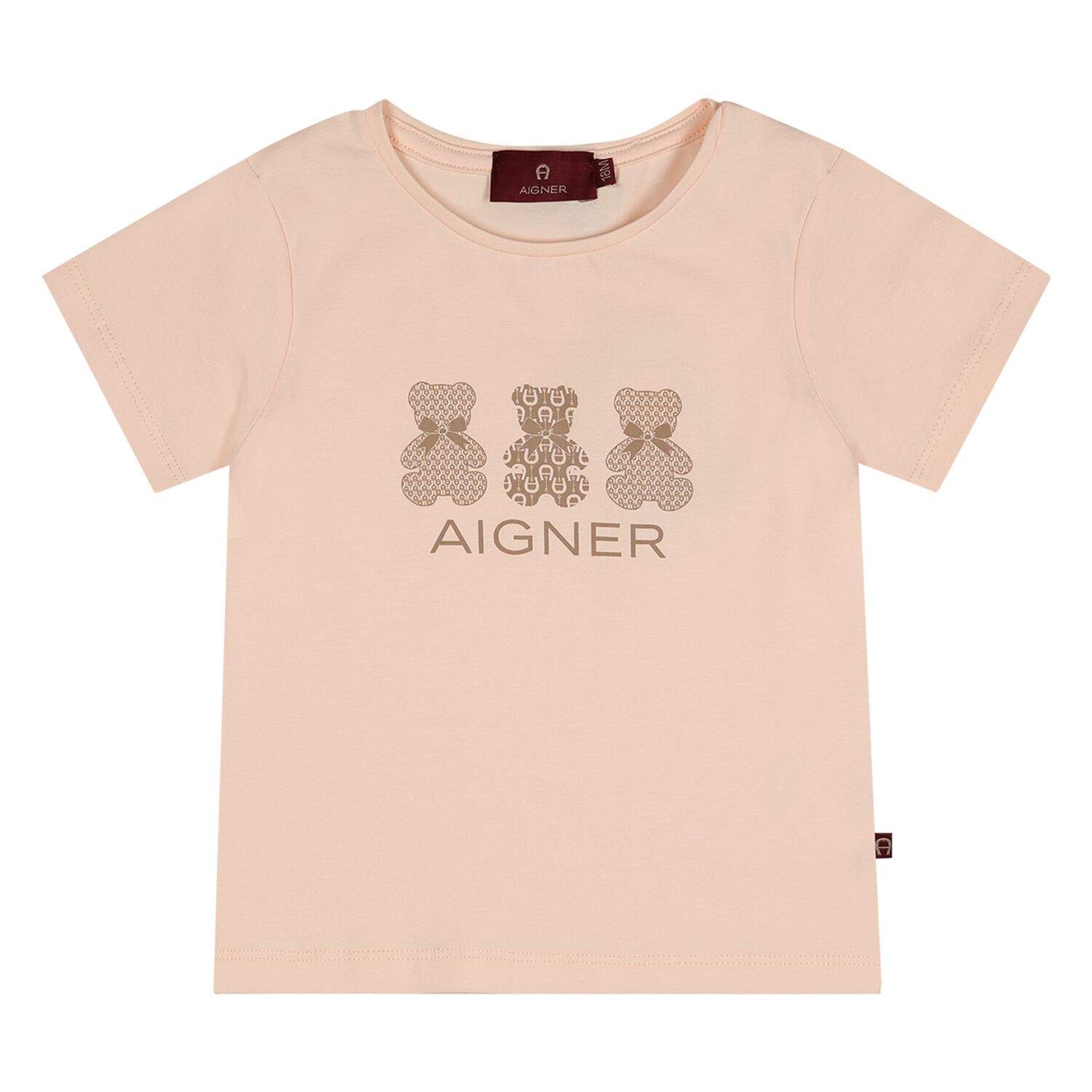 Younger Girls Pink Teddy Bear T-Shirt, 2, hi-res