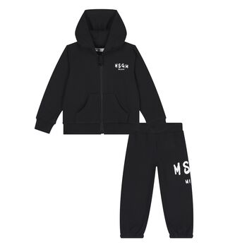 MSGM Black Logo Younger Tracksuit, 1 Black Logo Younger Tracksuit