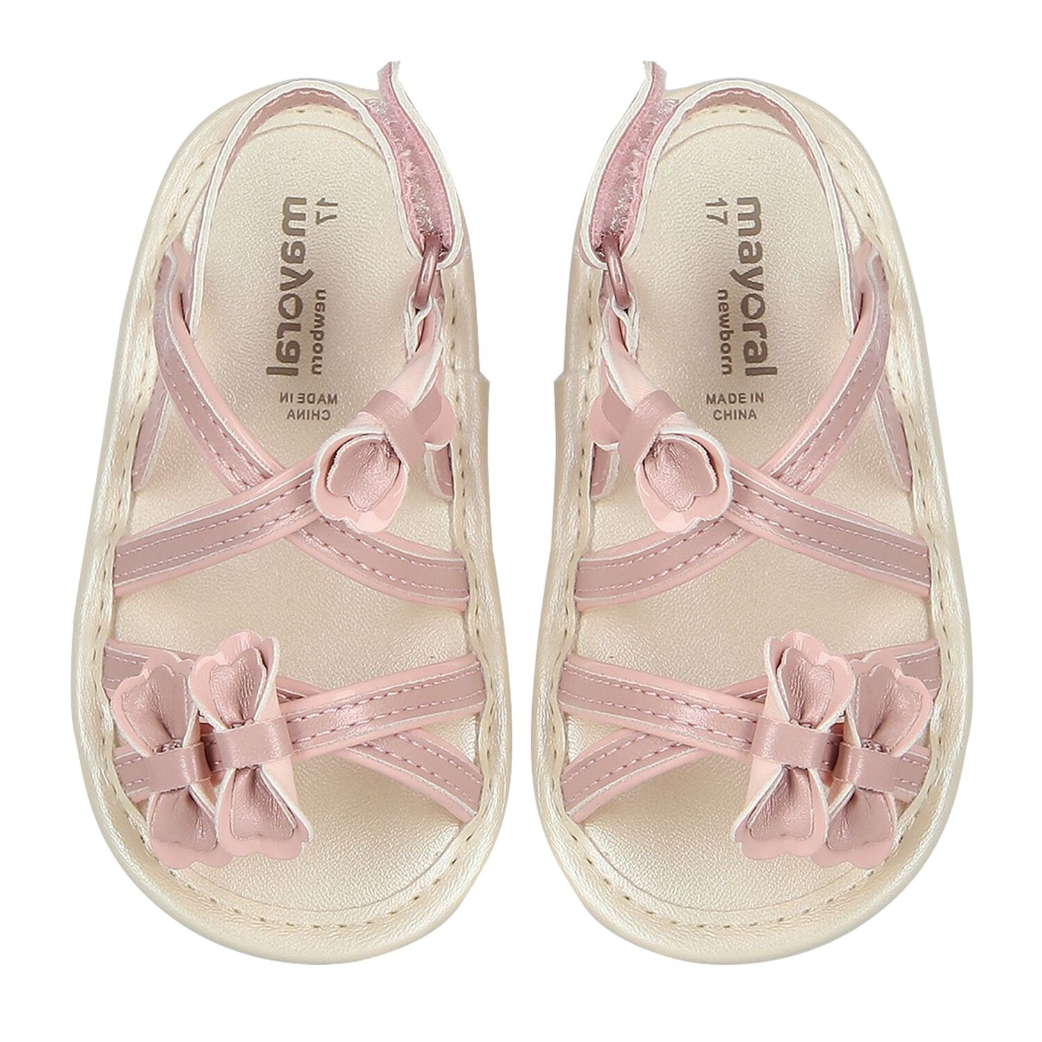 Baby Girls Pink Bow Sandals, 2, hi-res