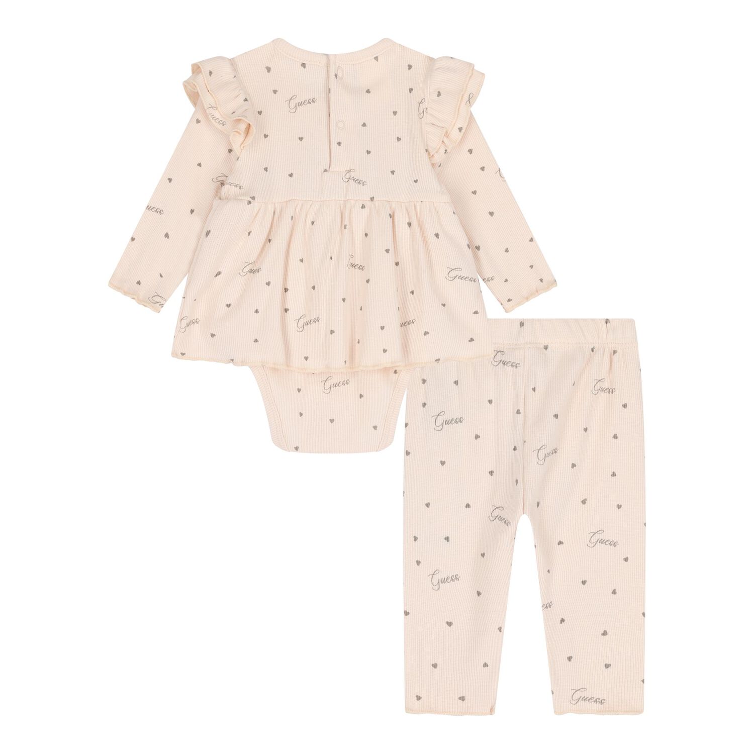 Baby Girls Beige Heart Bodysuit Gift Set, 2, hi-res image number null