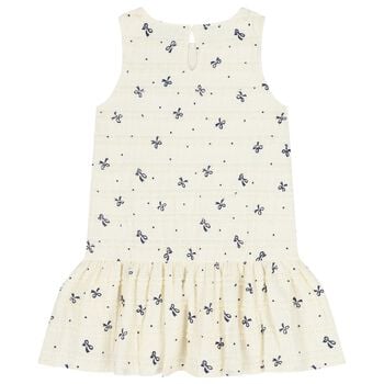 Girls Ivory Bow Dress