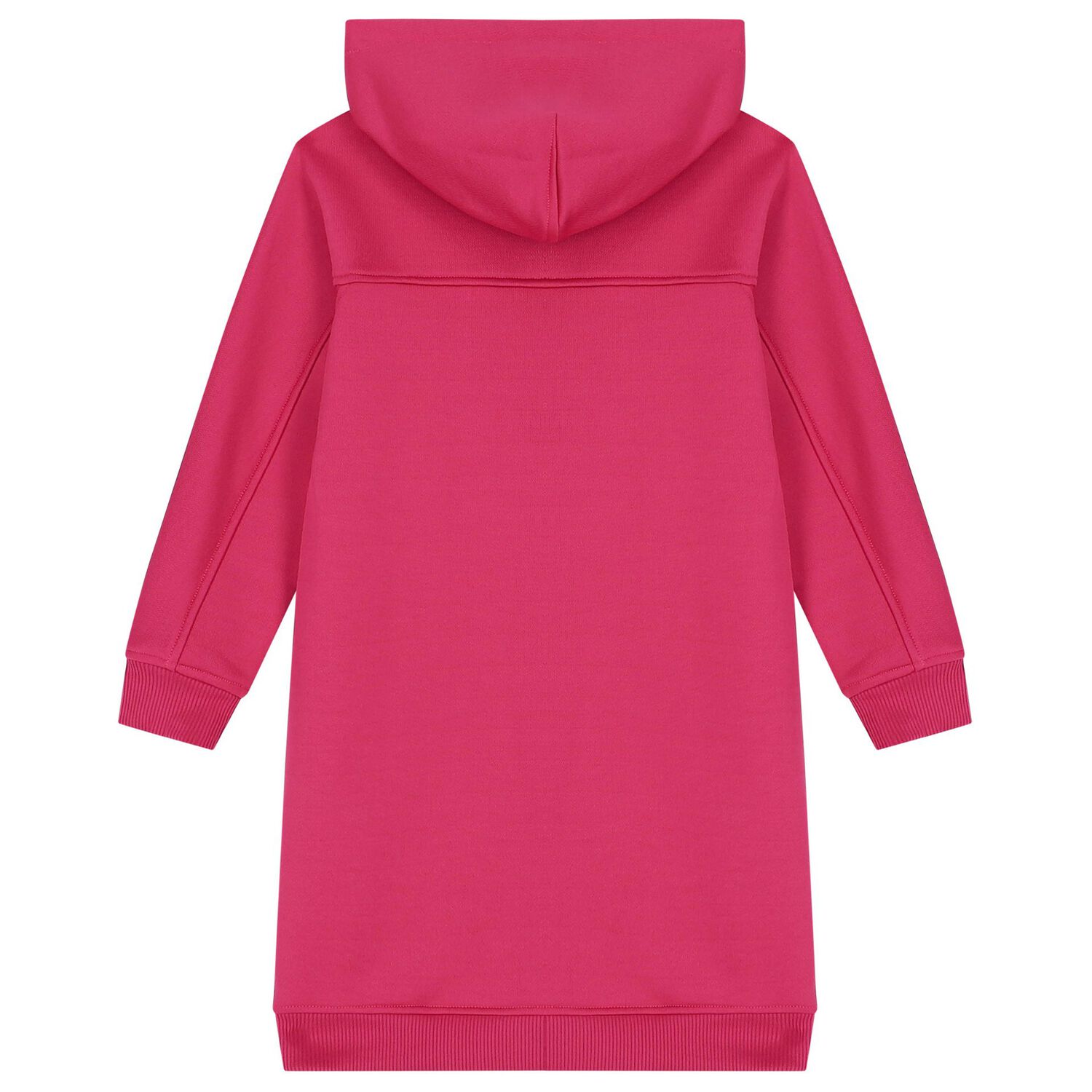 Girls Pink Logo Hooded Dress, 1, hi-res