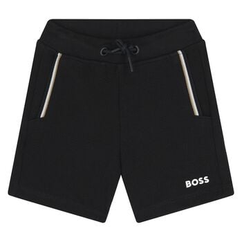  Younger Boys Black Logo Shorts