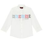 Boys White Logo Shirt, 1, hi-res