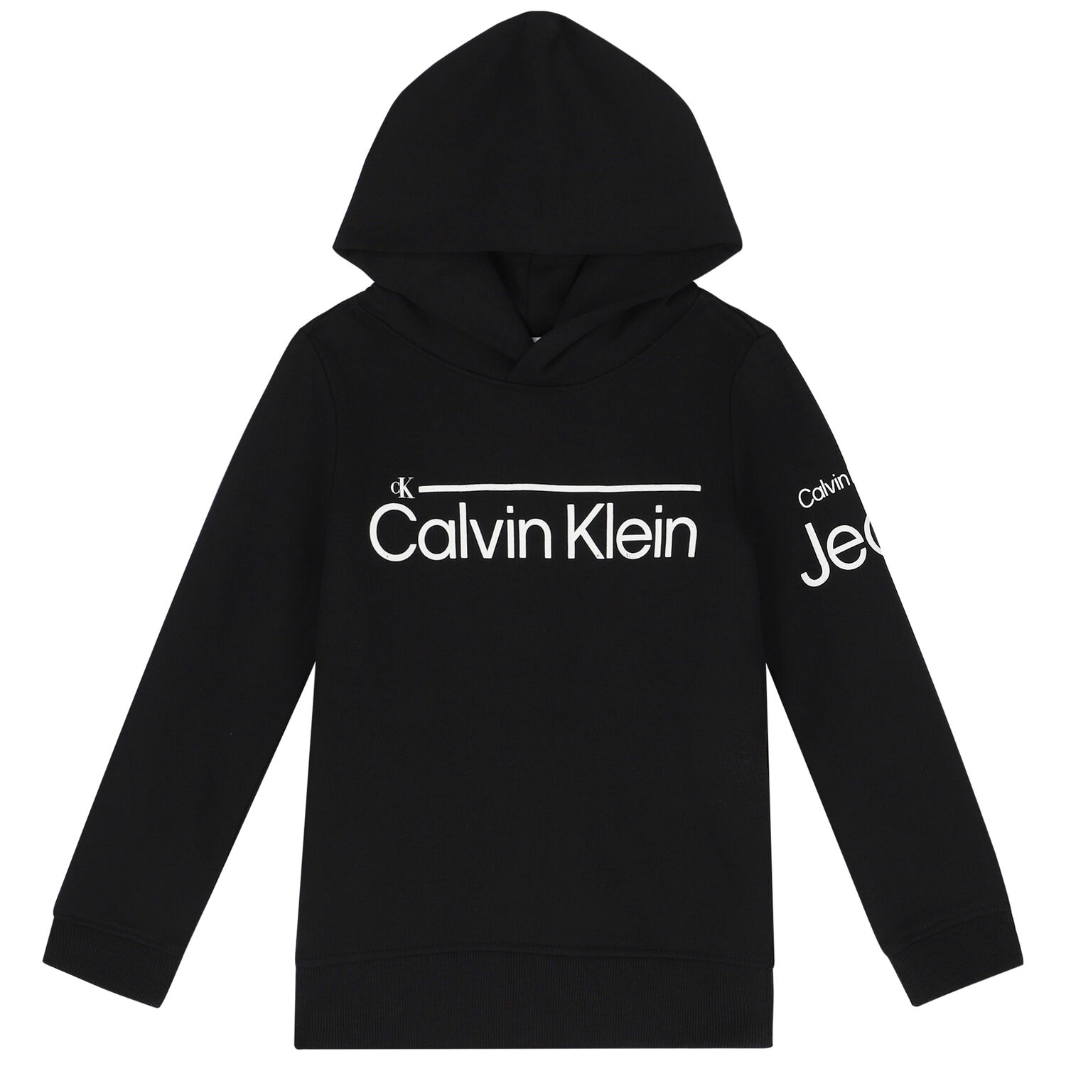 Boys Black Logo Hooded Top, 1, hi-res image number null