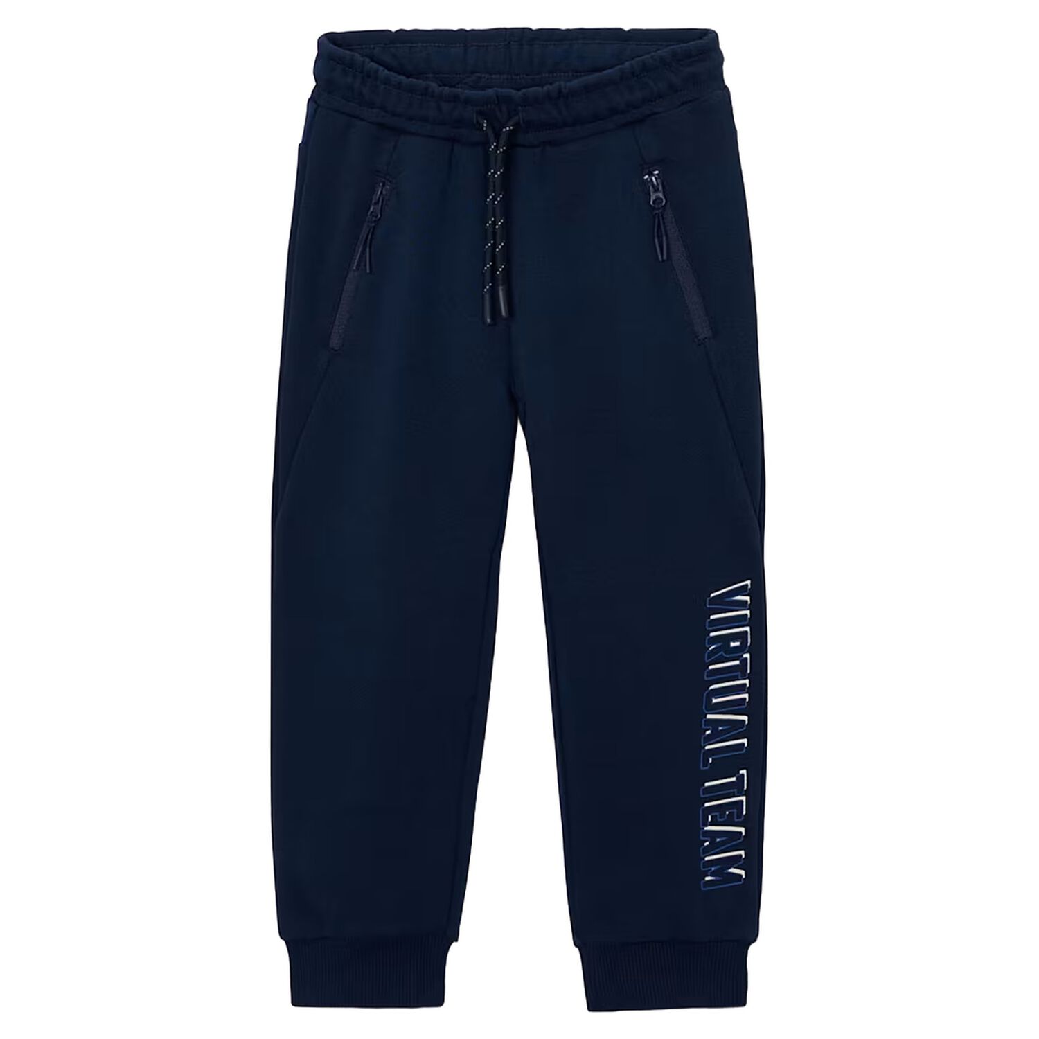 Boys Navy Blue Joggers, 1, hi-res