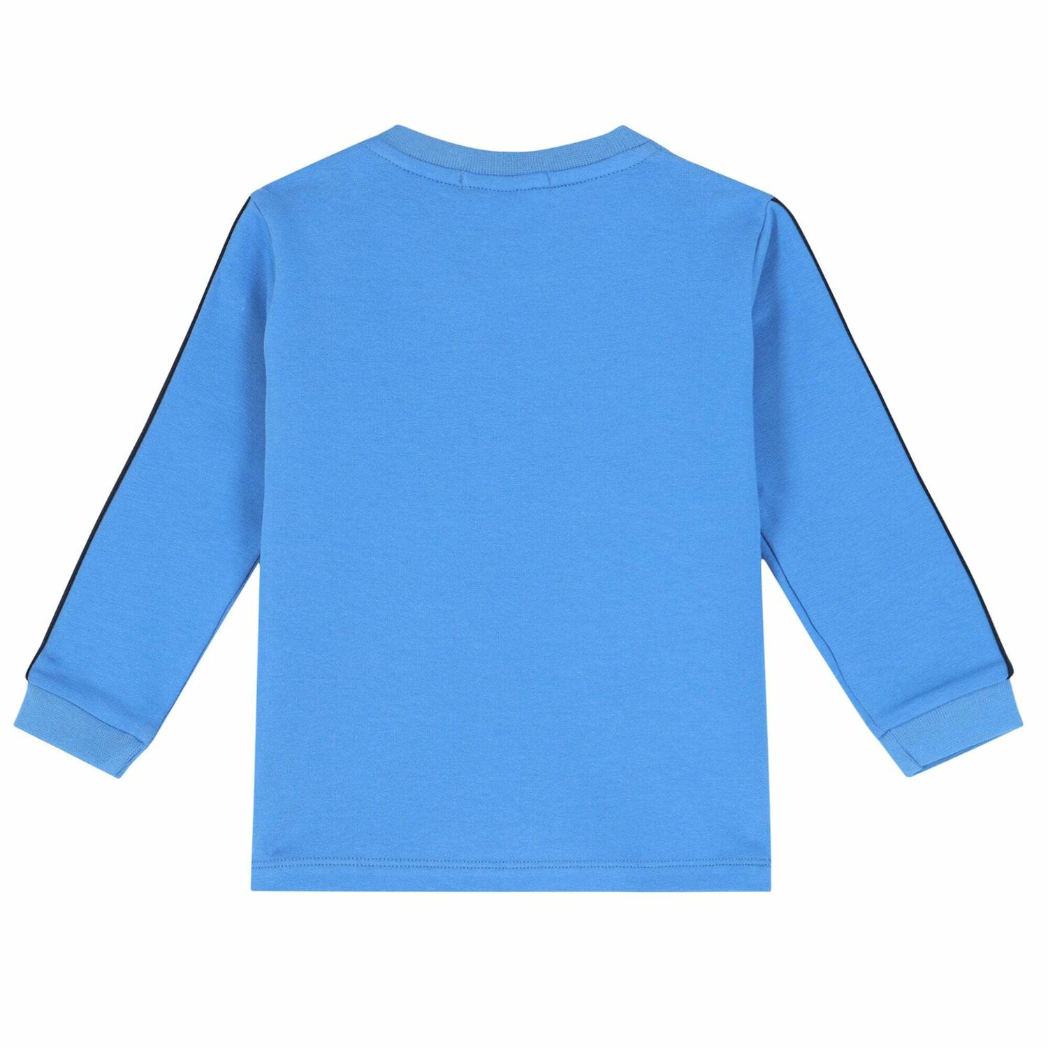 Younger Boys Blue & White Logo Long Sleeve Top, 3, hi-res image number null