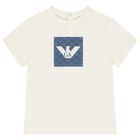 Younger Boys Navy Blue, Ivory & Beige T-Shirts (3 Pack), 2, hi-res