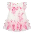 Baby Girls White & Pink Rose Tulle Dress, 4, hi-res