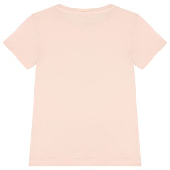 Girls Pink Logo Rhinestone T-Shirt