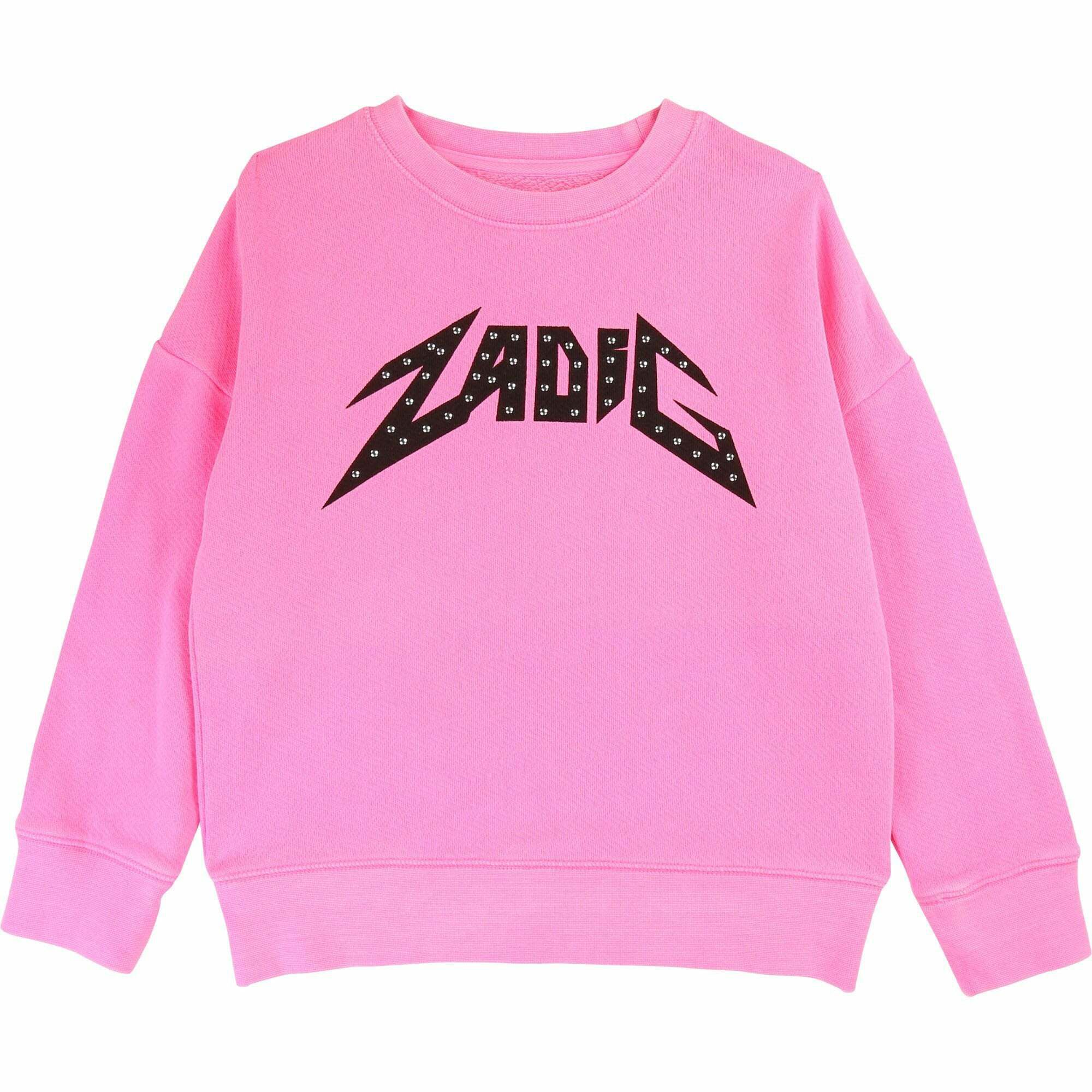 Zadig Voltaire Girls Pink Jersey Sweatshirt Junior Couture UK