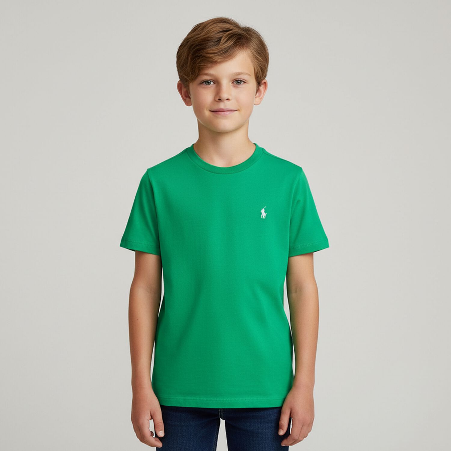 Boys Green Logo T-Shirt, 3, hi-res
