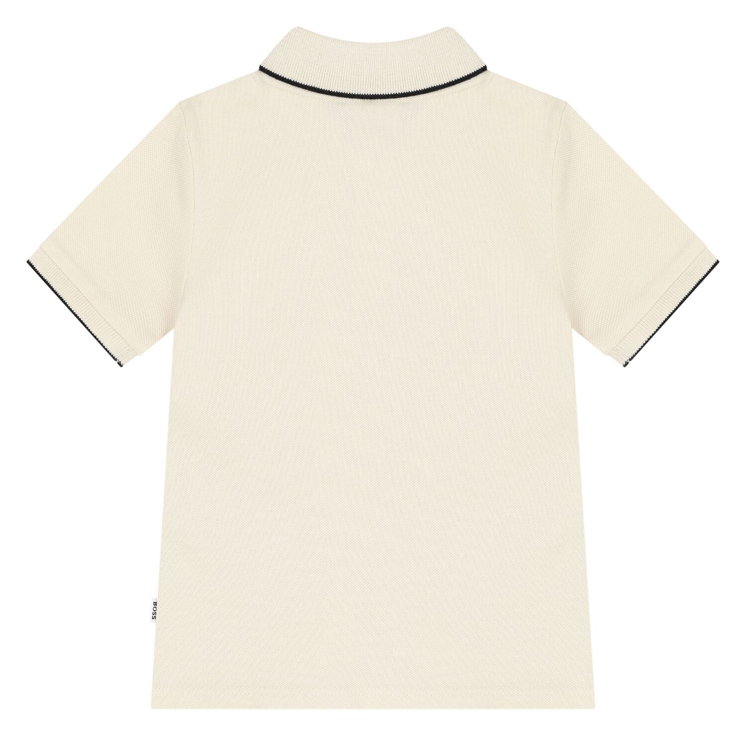 Younger Boys Beige Logo Polo Shirt, 1, hi-res