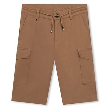 Boys Beige Logo Shorts