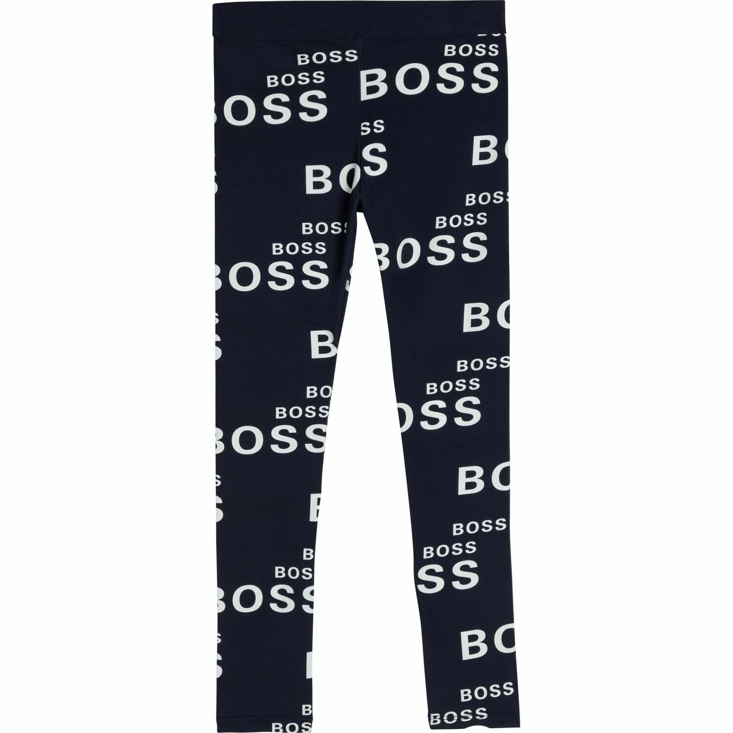Girls Navy Logo Leggings, 1, hi-res
