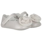 Baby Girls Silver Flower Pre Walker Shoes, 2, hi-res