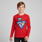 Boys Red Logo Long Sleeve Top, 1, hi-res