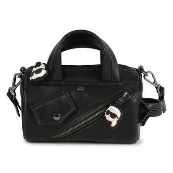 Girls Black Faux Leather Handbag