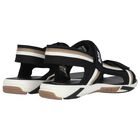 Boys Black Logo Sandals, 1, hi-res