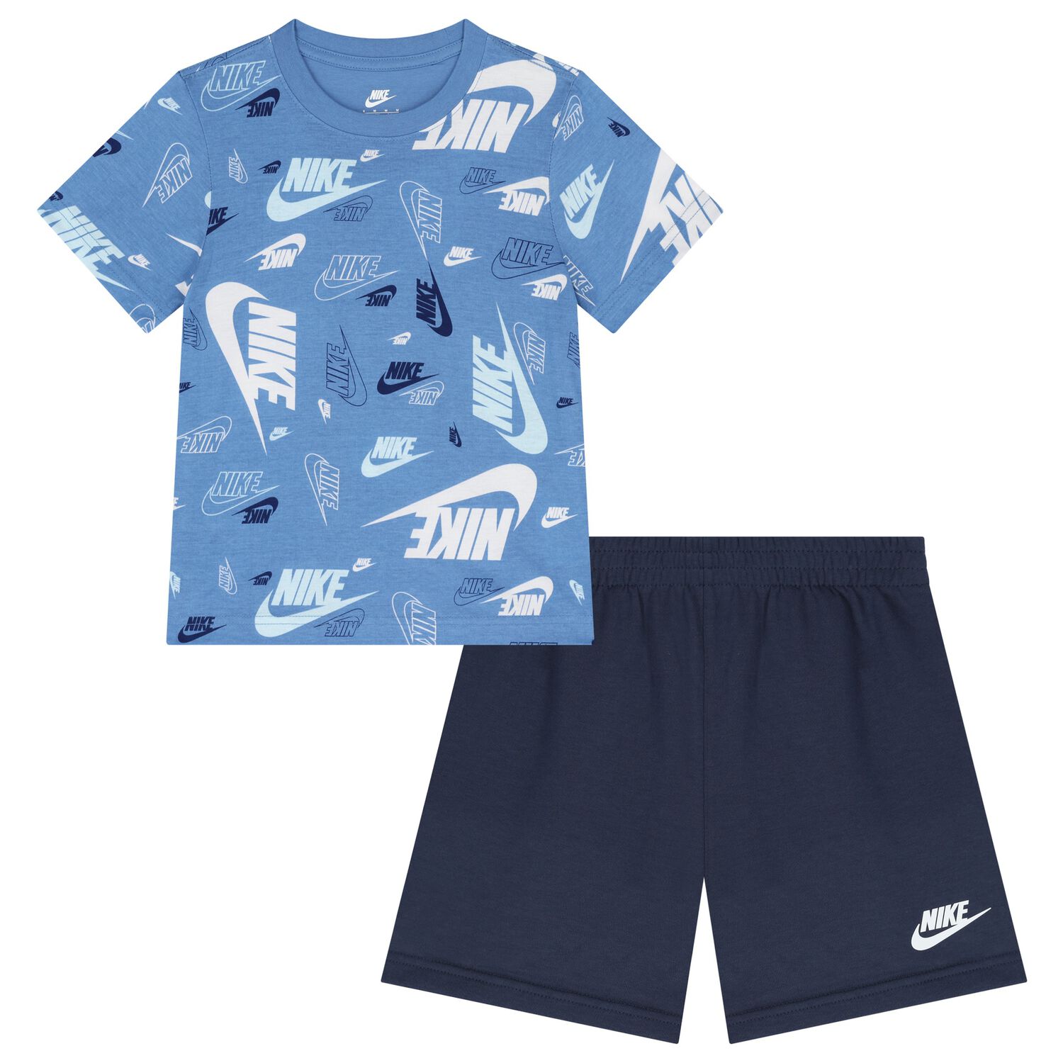 Boys Blue & Navy Blue Logo Shorts Set, 2, hi-res image number null