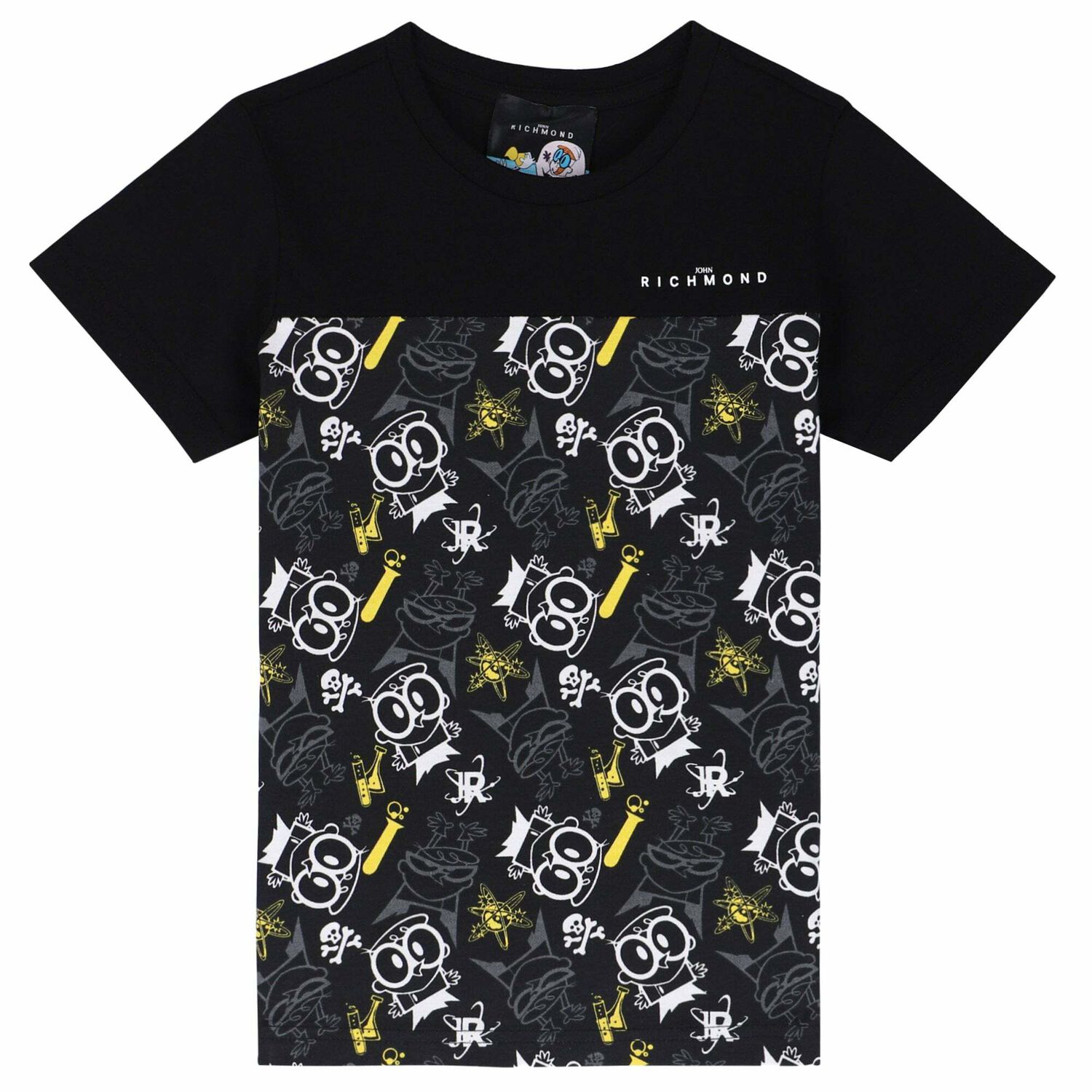 Boys Black Printed T-Shirt, 1, hi-res