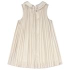 Younger Girls Gold Pleated Dress, 2, hi-res