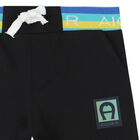 Younger Boys Black Logo Shorts, 1, hi-res