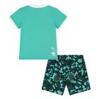 Younger Boys Green Logo Paw Patrol Camouflage Shorts Set, 1, hi-res
