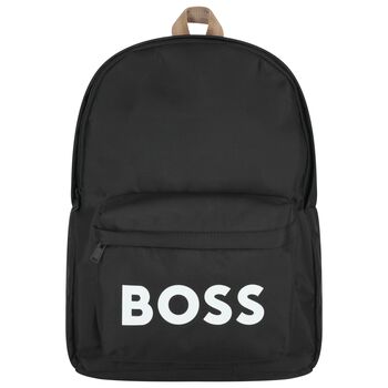Boys Black Logo Backpack