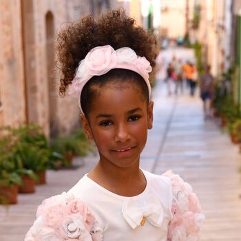 Girls Pink Tulle Headband
