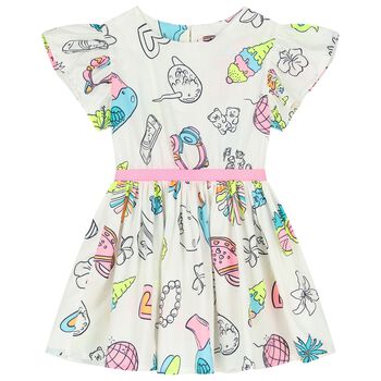 Girls Ivory Logo Dress