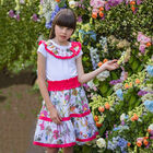 Girls White Ruffled Top, 1, hi-res