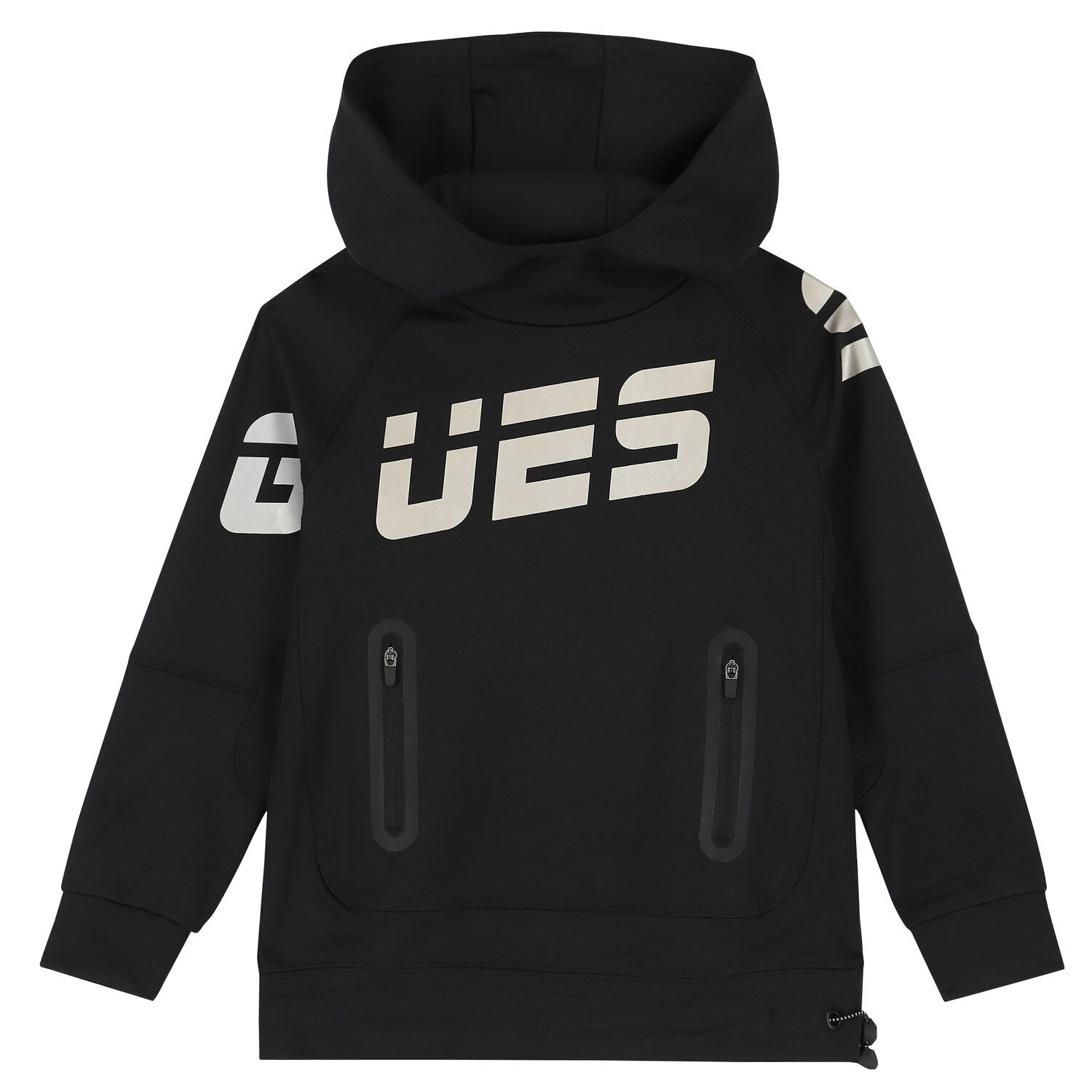 Boys Black Logo Hooded Top, 1, hi-res image number null
