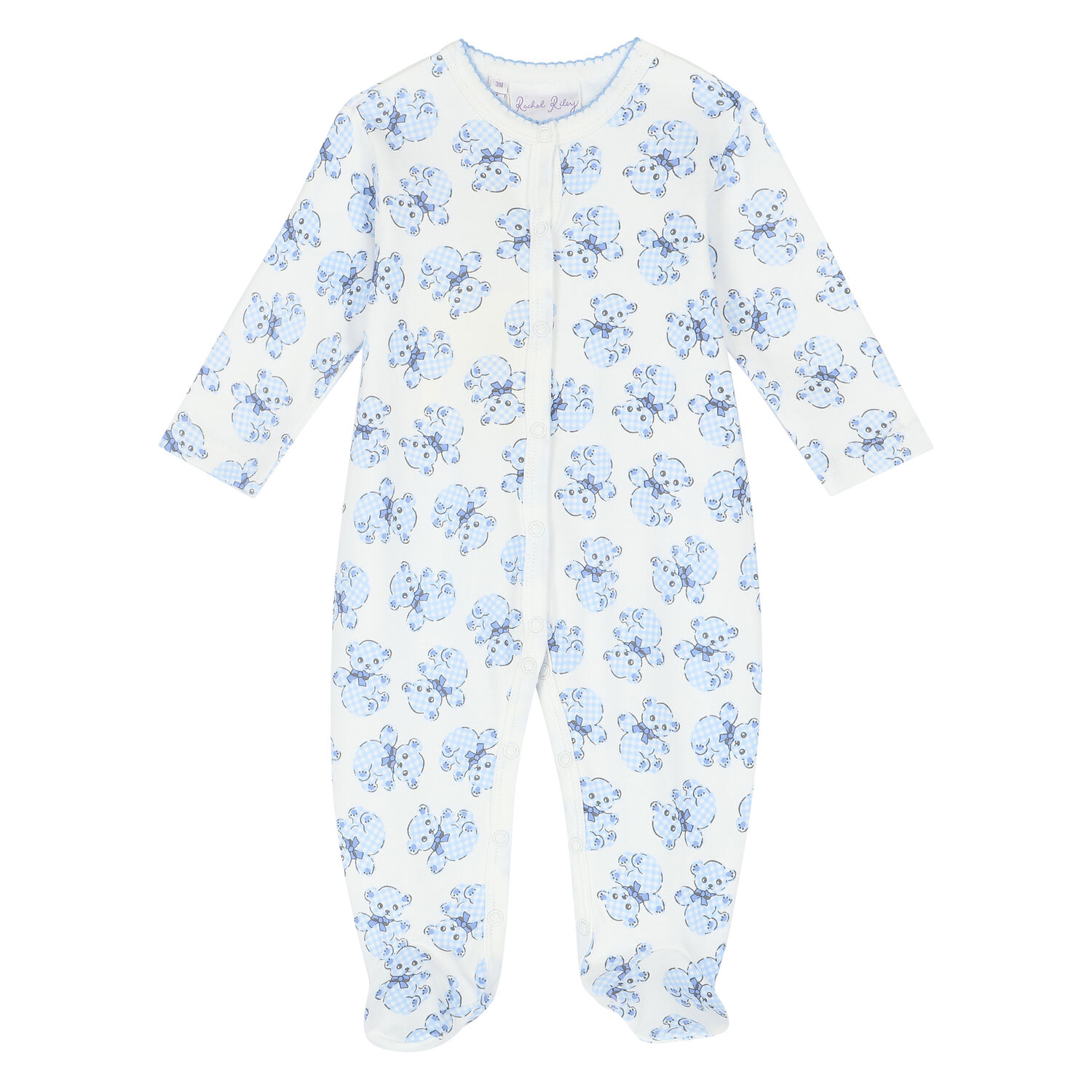 Baby Boys Ivory & Blue Babygrow Set, 2, hi-res