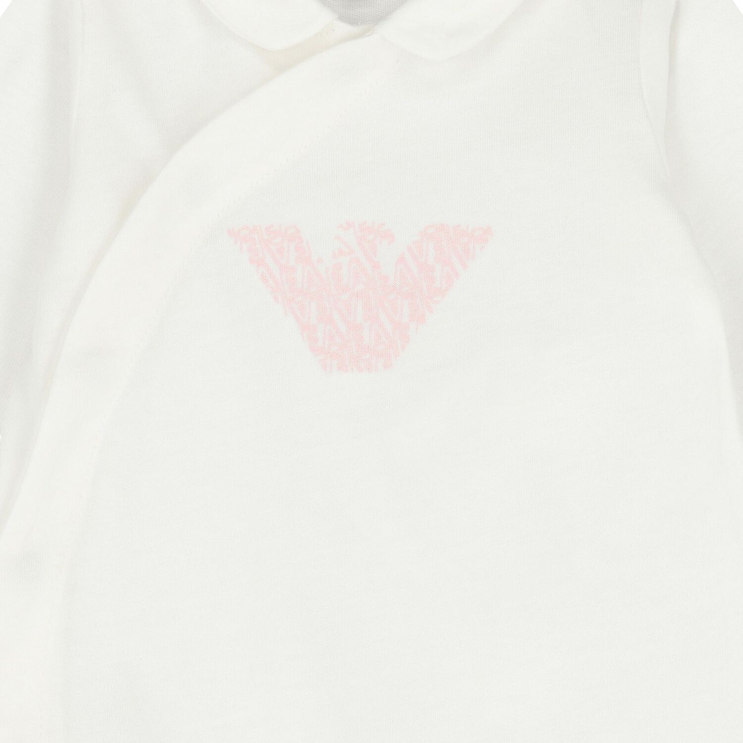 Baby Girls White & Pink Cotton Logo Babygrow, 3, hi-res