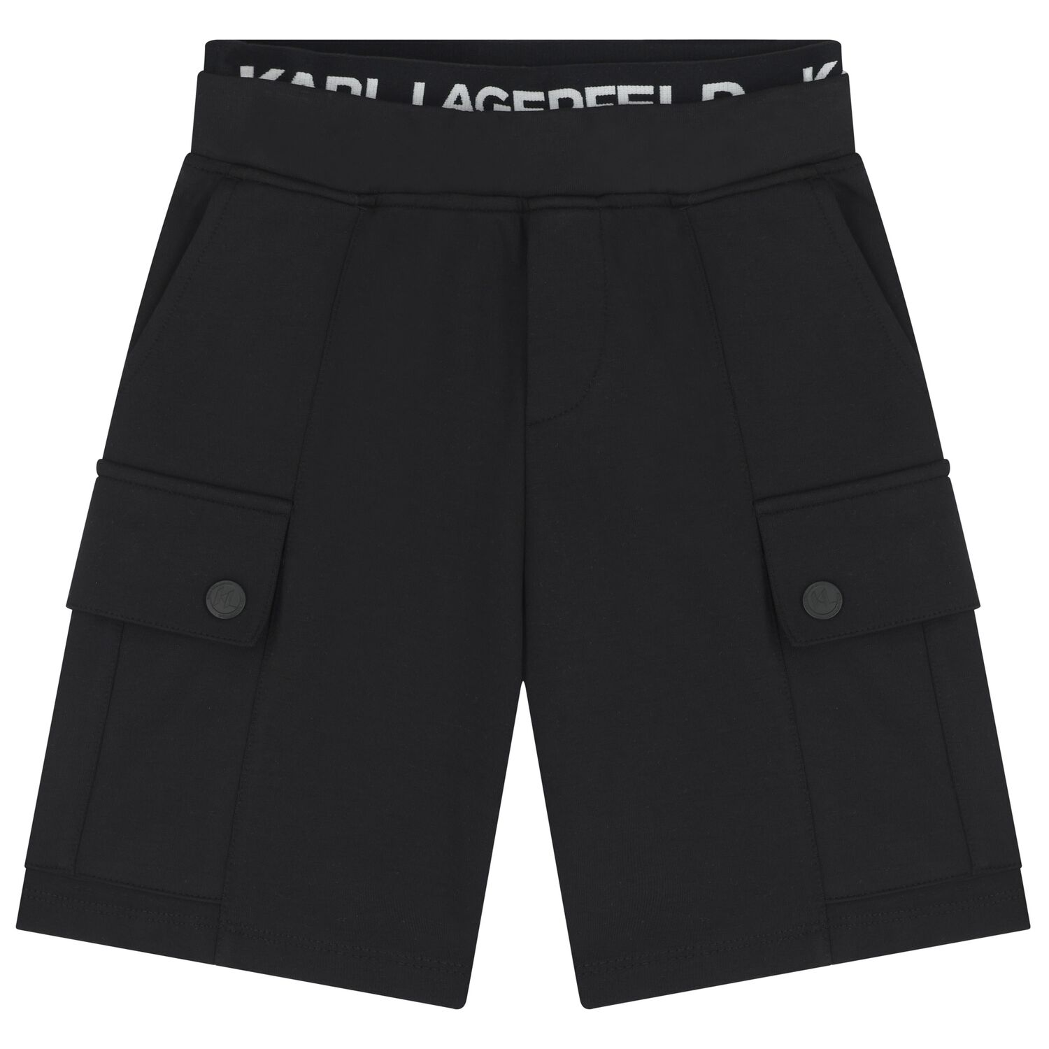 Boys Black Logo Shorts, 1, hi-res