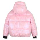 Girls Silver & Pink Reversible Puffer Jacket, 1, hi-res