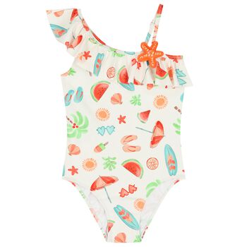 Girls White Swimsuit