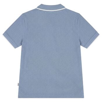 Boys Mini Me Blue Logo Polo Shirt
