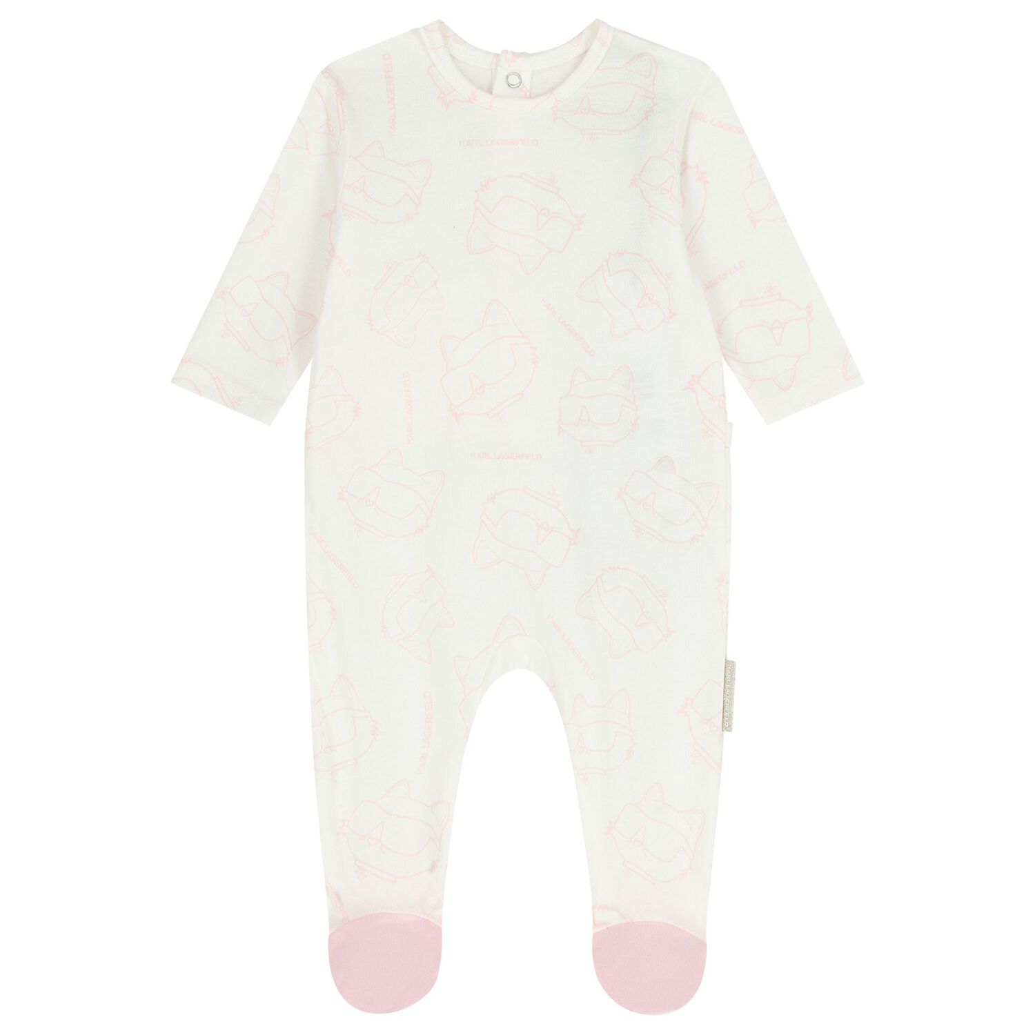 Baby Girls Pink & White Choupette Babygrow Gift Set, 1, hi-res