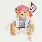 Baby Boys White and Navy Blue Logo Short Set , 1, hi-res