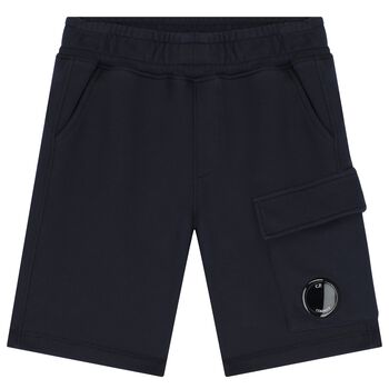 Boys Navy Blue Logo Shorts