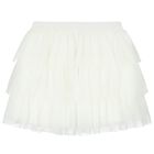Girls Beige Tulle Skirt, 2, hi-res