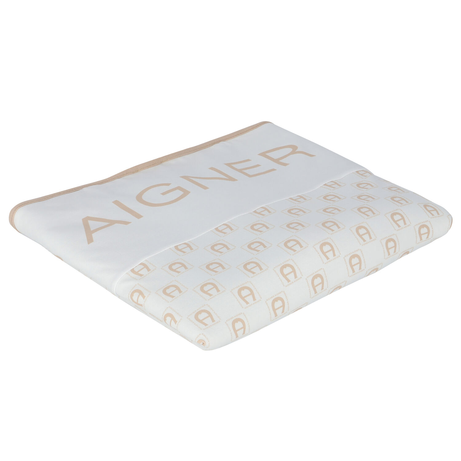White & Beige Logo Baby Blanket, 1, hi-res