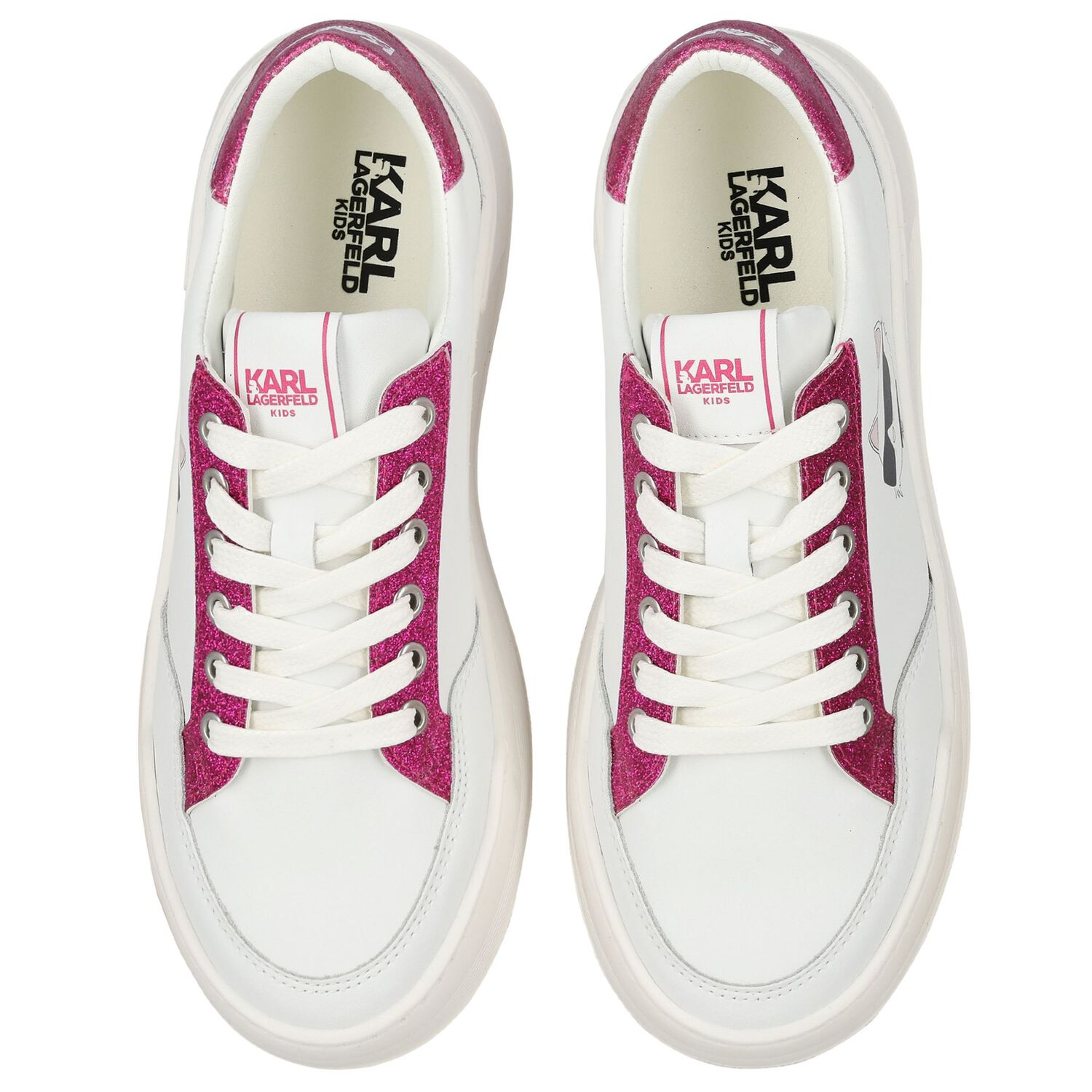 Girls White Logo Trainers, 1, hi-res image number null