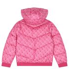 Girls Pink Logo Padded Puffer Jacket, 1, hi-res