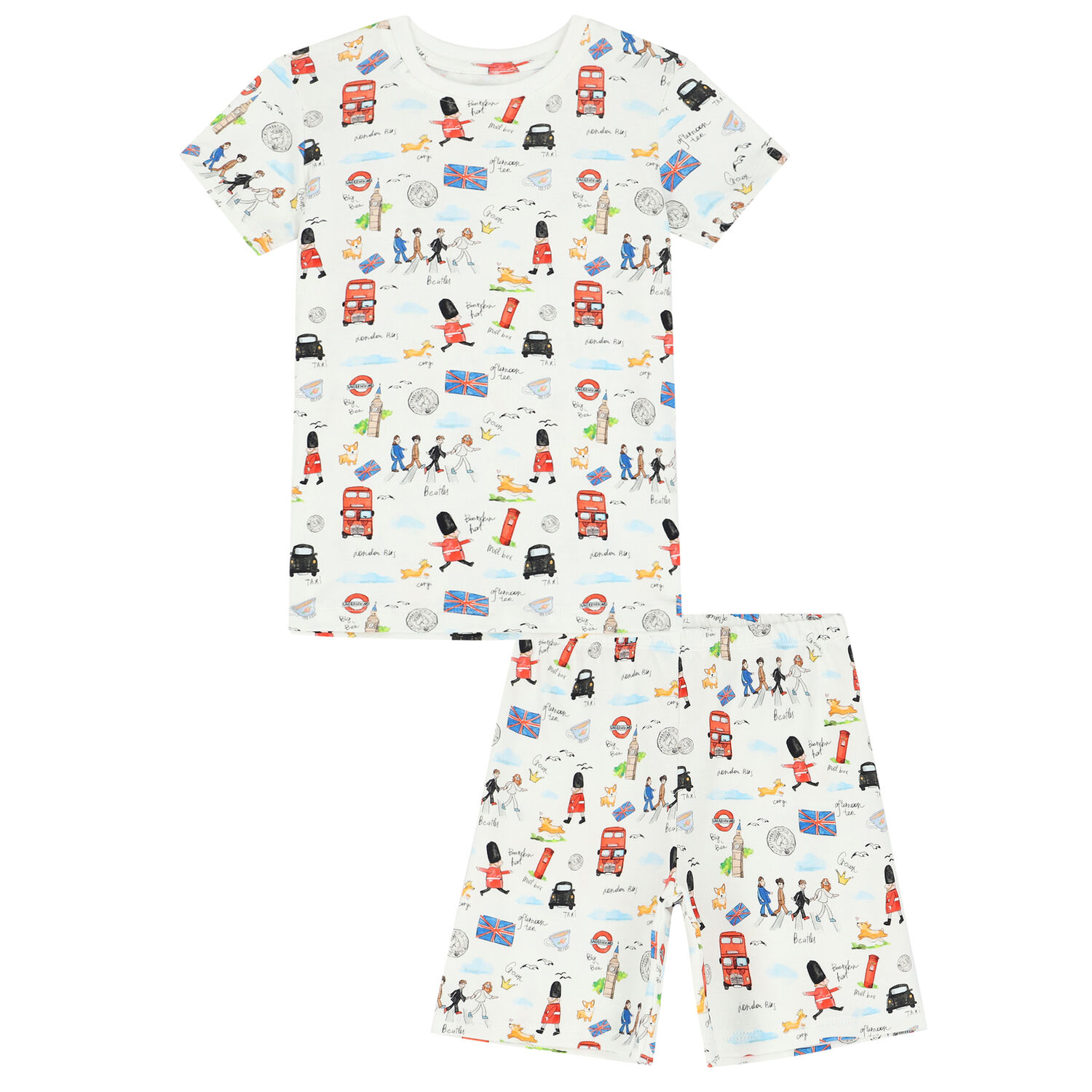 Boys White Graphic Pyjama, 1, hi-res