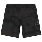 Boys Black Logo Shorts, 1, hi-res
