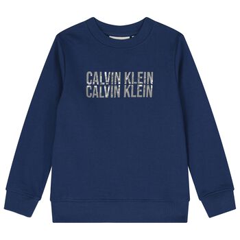 Calvin Klein Boys Blue Logo Sweatshirt, 1 Boys Blue Logo Sweatshirt