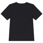 Boys Black Logo T-Shirt, 1, hi-res